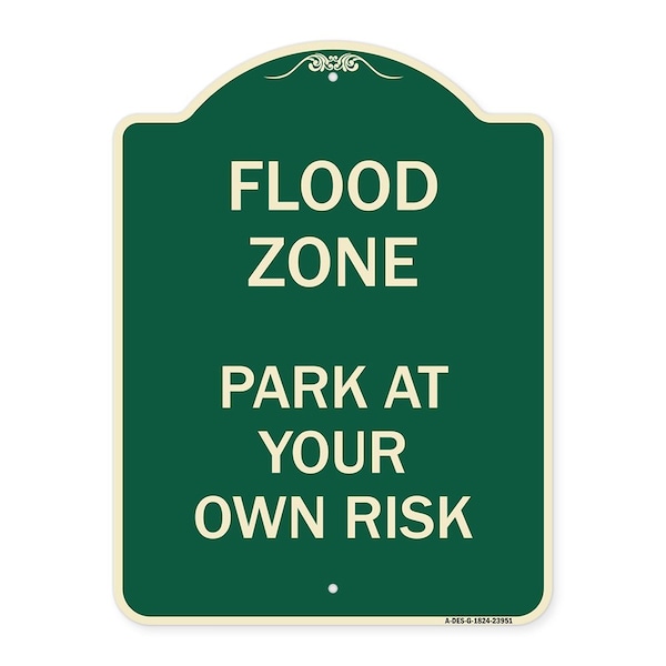 Signmission Designer Series Sign-Flood Zone, Green & Tan Heavy-Gauge Aluminum Sign, 24" x 18", G-1824-23951 A-DES-G-1824-23951 - main